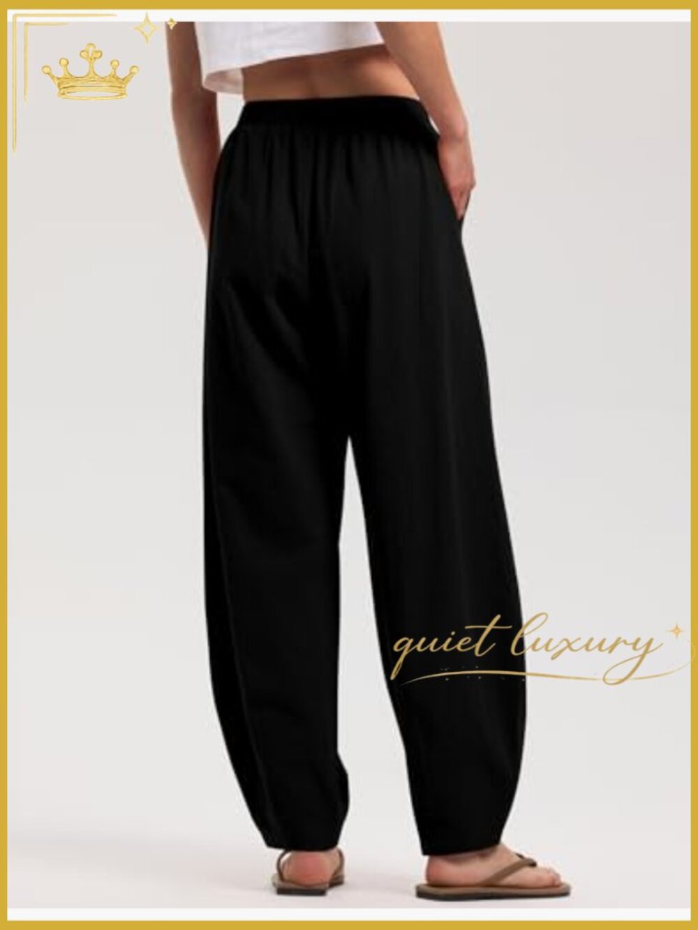 Linen Wide Leg Palazzo Pants with Pockets Boho Casual - Picture 4 of 7